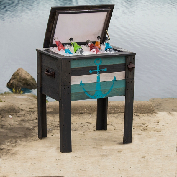 wooden patio cooler