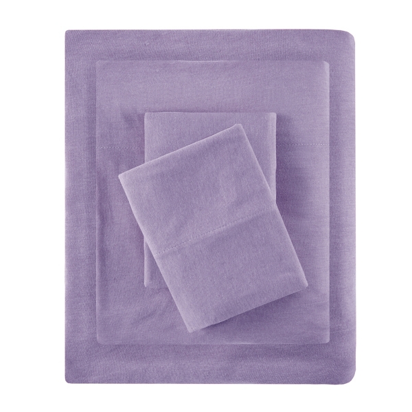 Purple Jersey Knit 4-pc. Full Sheet Set