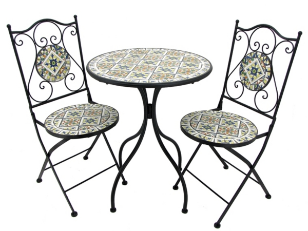 Blue Green And Yellow 3 Pc Mosaic Bistro Set Kirklands