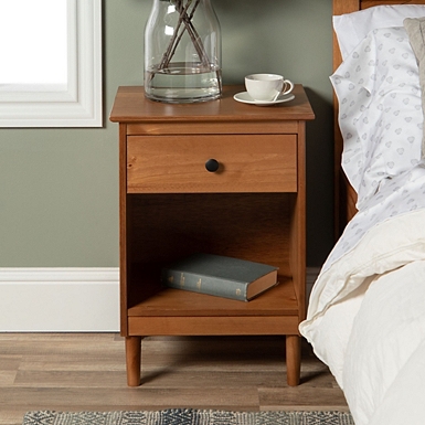 Sun Bleached Braided Rattan Nightstand