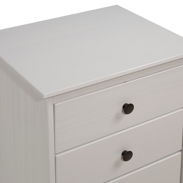 White 3-Drawer Wood Nightstand