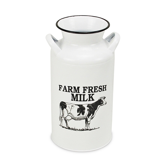 White Lacquer Farm Fresh Milk Jug Kirklands