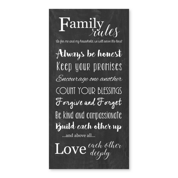 Family Rules Bible Verses Canvas Art Print Kirklands