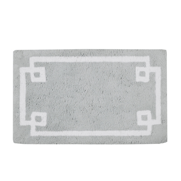 Gray Cotton Tufted Bath Mat with Border, 30 in. Kirklands Home