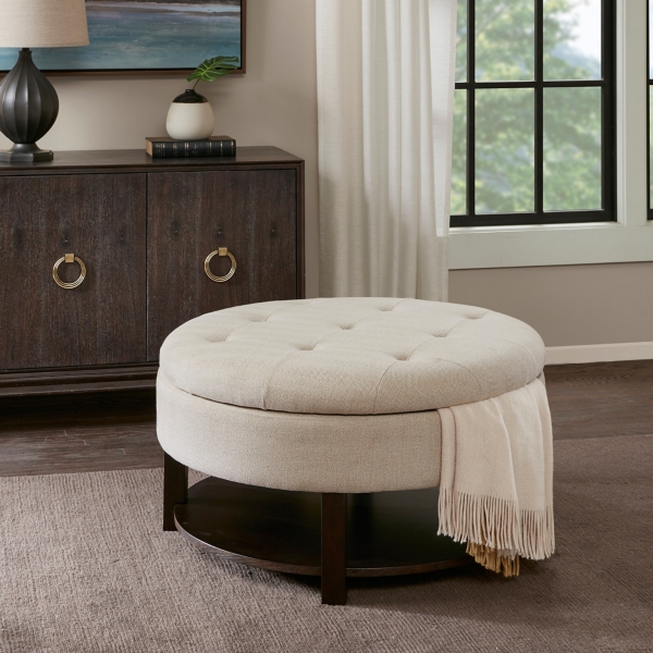 cream ottoman