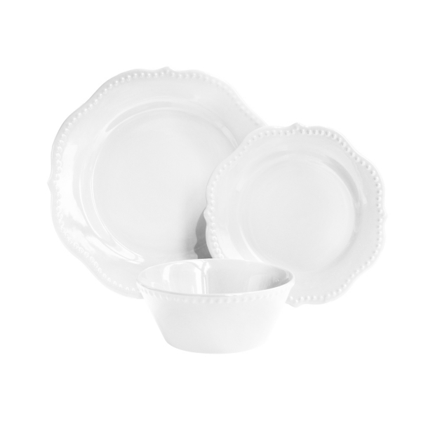 White scalloped dishes sale