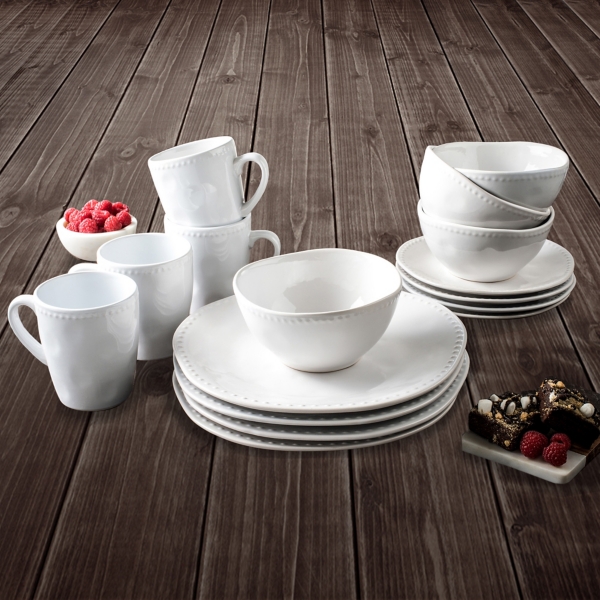 White Nadia 16-pc. Dinnerware Set | Kirklands Home