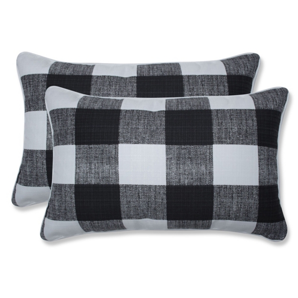 Outdoor Pillows - 25 x 12 in. Lumbar in Black