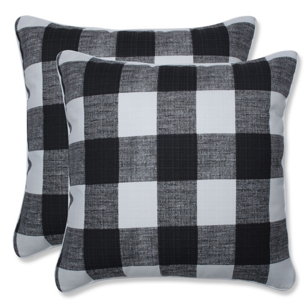 Black Buffalo Check Outdoor Pillows 