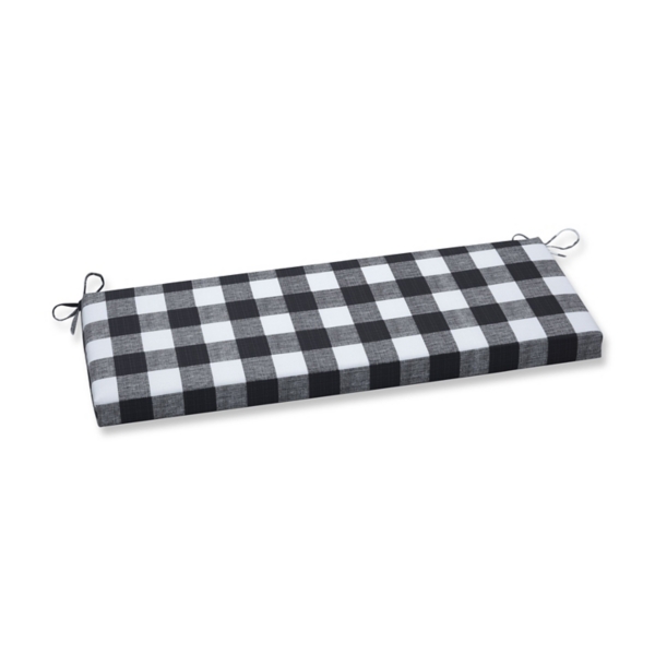 black and white plaid seat cushion