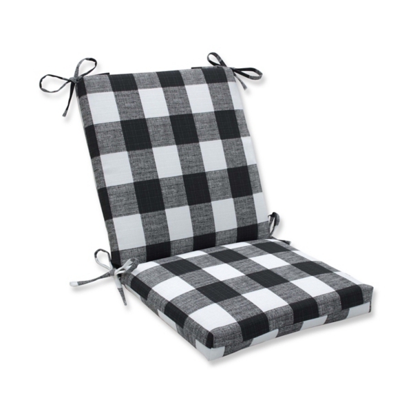 black and white checkered chair pads