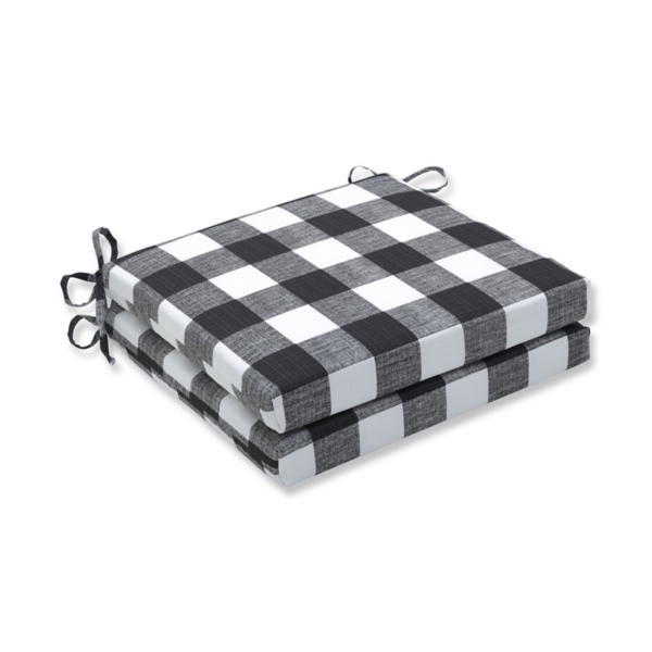 black and white gingham chair cushions