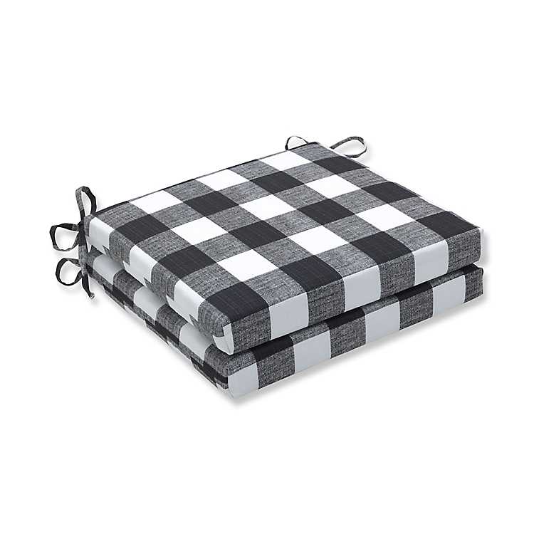 Black Buffalo Check Outdoor Chair Cushions Kirklands Home - Black And White Check Patio Chairs