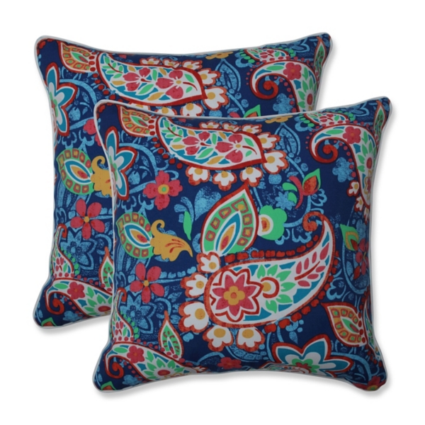 Party Paisley Outdoor Pillows, Set of 2 
