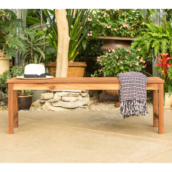 Acacia wood patio online bench