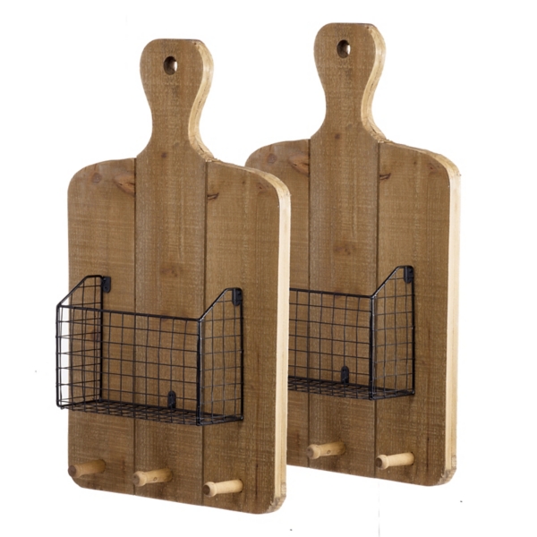 Hanging Cutting Board with Wire Basket, Set of 2 Kirklands Home