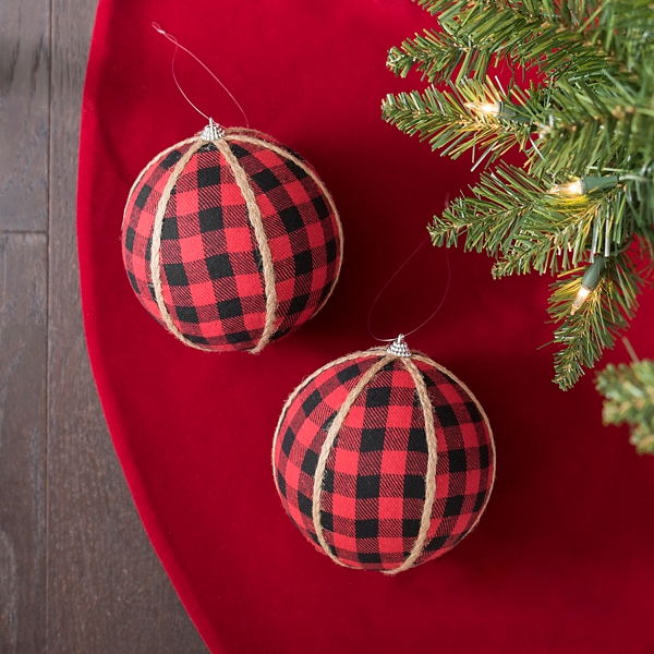 red and black christmas ornaments