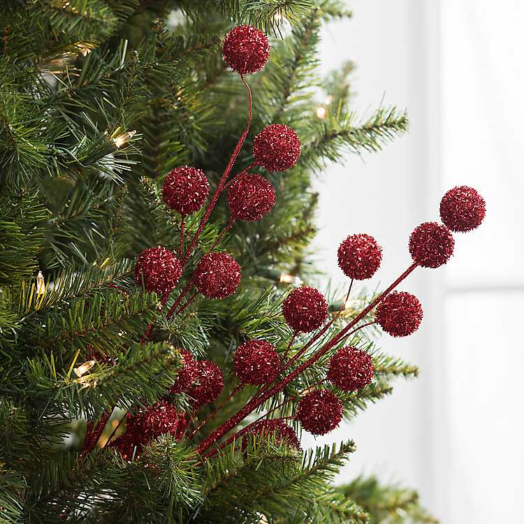 Christmas Tree Decoration Choose Item Red Glitter 