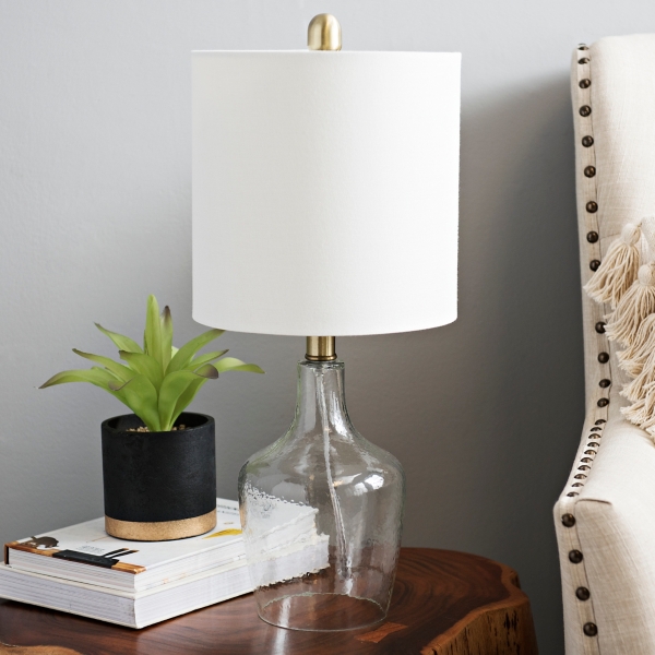 textured glass table lamp