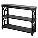 Black Open Shelf Cathedral Ends Console Table