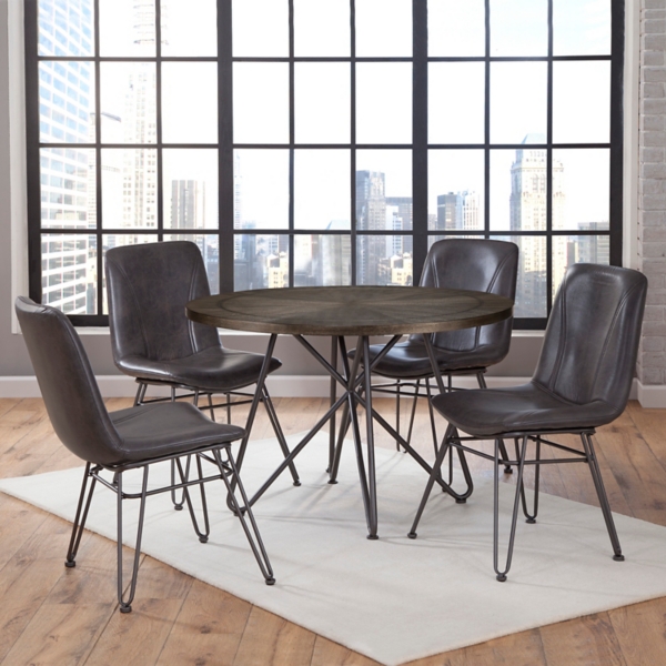 round dining table with hairpin legs