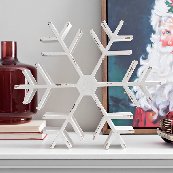 Wooden snowflake sign