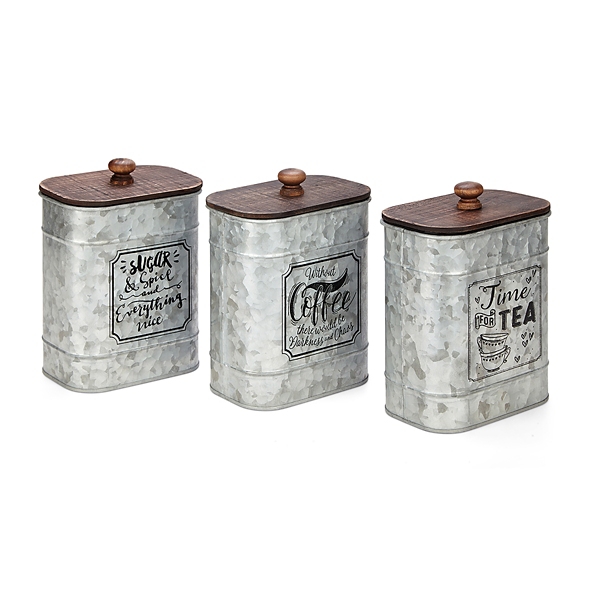 square tea coffee sugar canisters