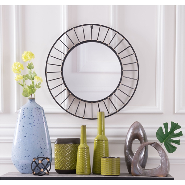 Black Metal Sunburst Mirror Kirklands Home