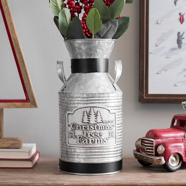 Galvanized Christmas Tree Milk Can | Kirklands Home
