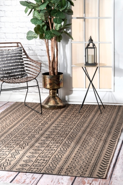 Brown Jamie Outdoor Area Rug, 5x7 | Kirklands Home