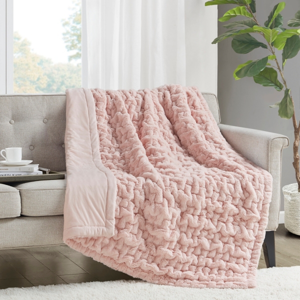 Blush color throw discount blanket