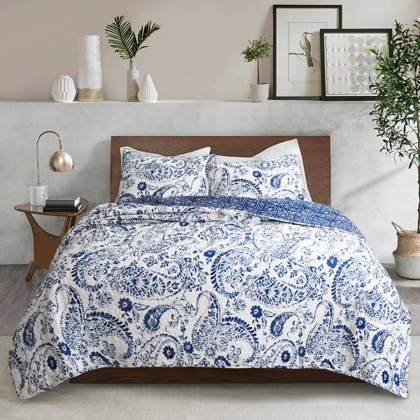 navy blue coverlet queen