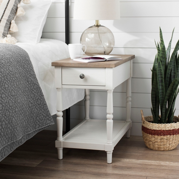 White nightstand with on sale charging station