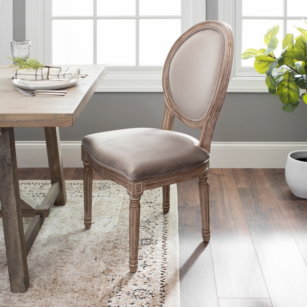 Taupe Velvet Louis Dining Chair Kirklands