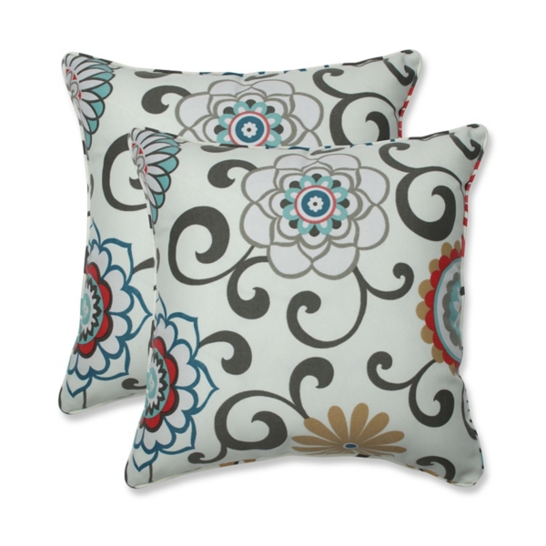 Peachtini Pom Pom Play Outdoor Pillows 