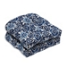 Blue Woodblock Prism Wicker Cushions, Set of 2