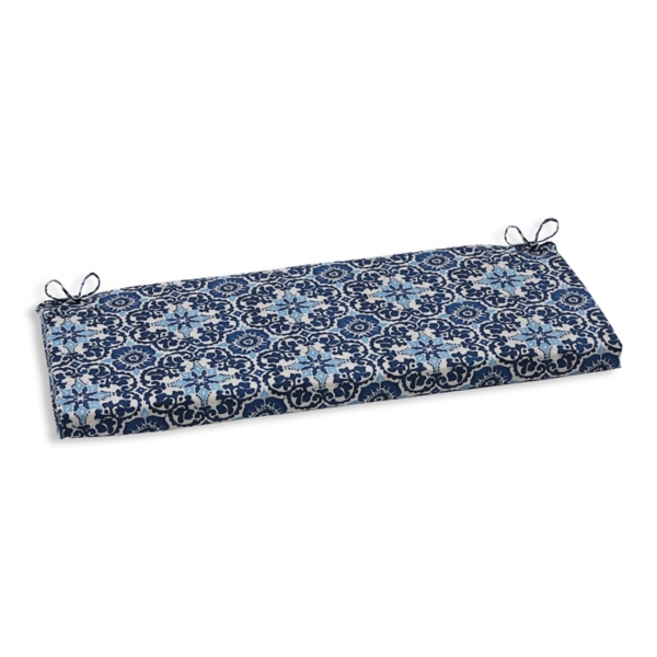 Kirklands Blue Woodblock Prism Outdoor Bench Cushion Hamilton Place