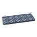 Blue Woodblock Prism Outdoor Bench Cushion