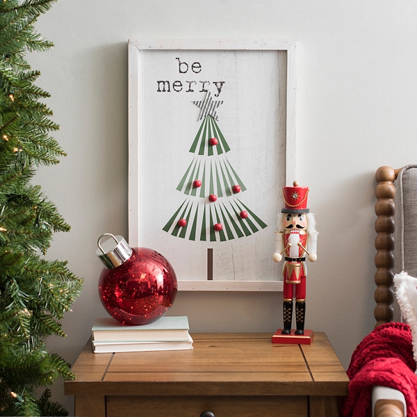 Be Merry Tree with Red Beads Plaque | Kirklands Home