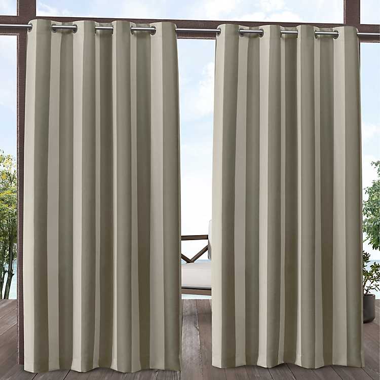 Taupe Canopy Outdoor Curtain Panel Set, Outdoor Curtains Home Depot Canada