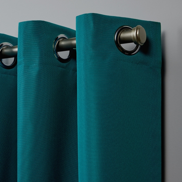 Teal Nicole Outdoor Curtain Panel Set, 96 in.