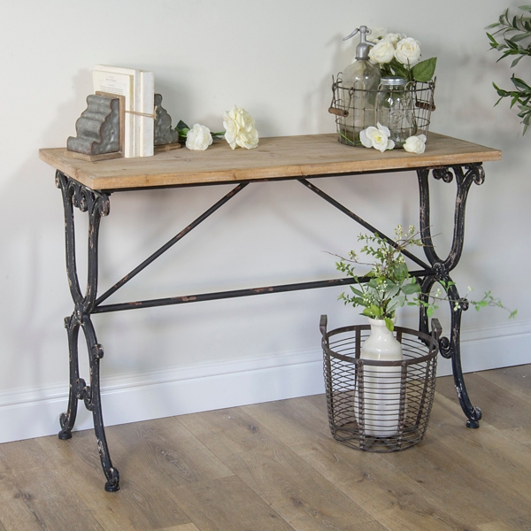 wrought iron console table