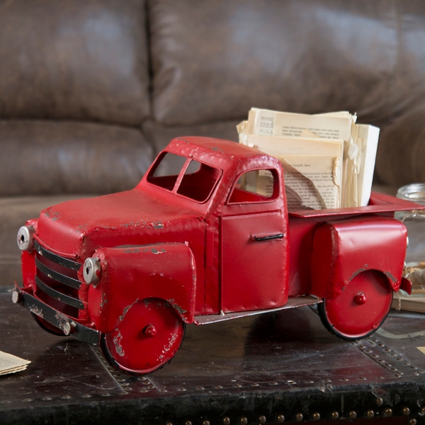 red metal vintage truck