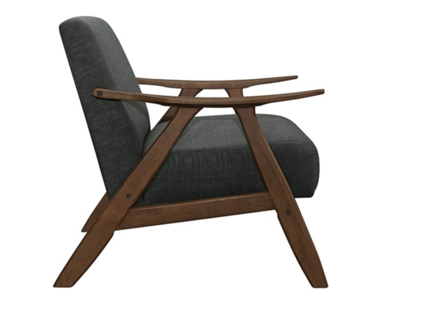 Dark Gray Mid-Century Hazel Frame Accent Chair