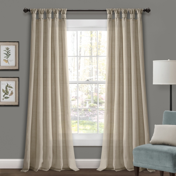 Linen Top Knotted Burlap Curtain Panel Set 95 In Kirklands