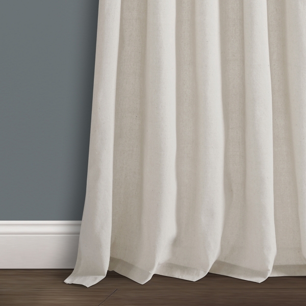 Ivory Top Knotted Burlap Curtain Panel Set, 95 in.