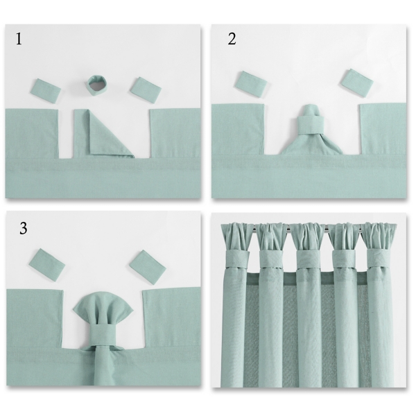 Ivory Top Knotted Burlap Curtain Panel Set, 95 in.