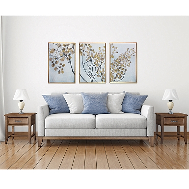 Painted Tree Tops Framed Canvas Prints, Set of 3