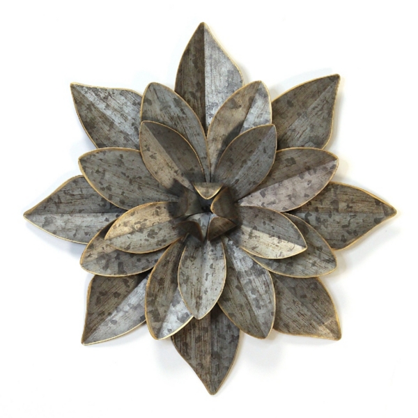 Galvanized Flower Layered Wall Plaque | Kirklands Home