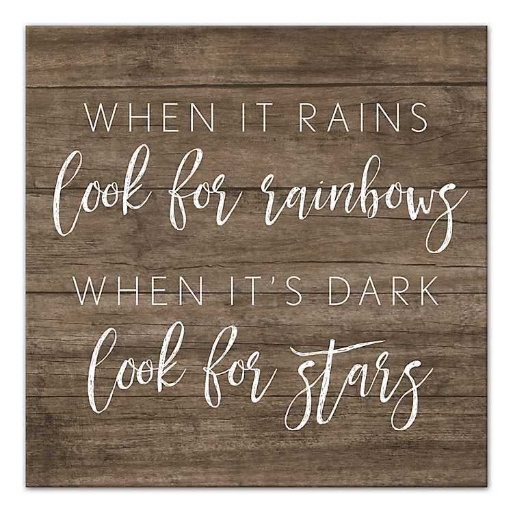 ALL SIZES PURPLE WHEN IT RAINS LOOK FOR RAINBOW QUOTE Canvas Wall Art Print 